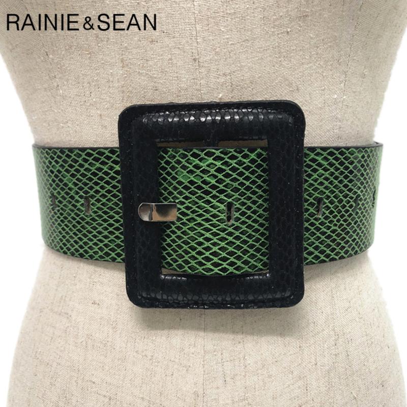Belts RAINIE SEAN Snakeskin Grain Women Wide Waist Belt Big Square Buckle Autumn Green Pink Black Yellow Vintage Ladies Dress, Black;brown
Belts RAINIE SEAN Snakeskin Grain Women Wide Waist Belt Big Square Buckle Autumn Green Pink Black Yellow Vintage Ladies Dress, Black;brown