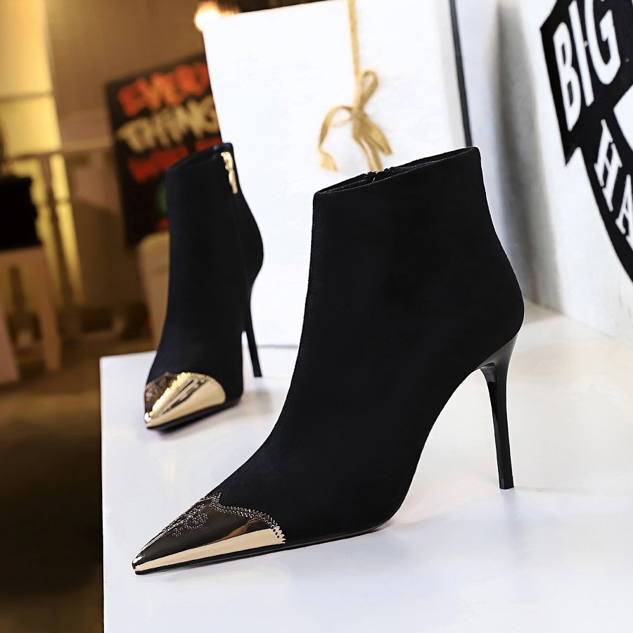 boots women ankle length flock winter pointed toe thin heels high heel shoes ladies side zippper 173-1 thr6, Black
boots women ankle length flock winter pointed toe thin heels high heel shoes ladies side zippper 173-1 thr6, Black