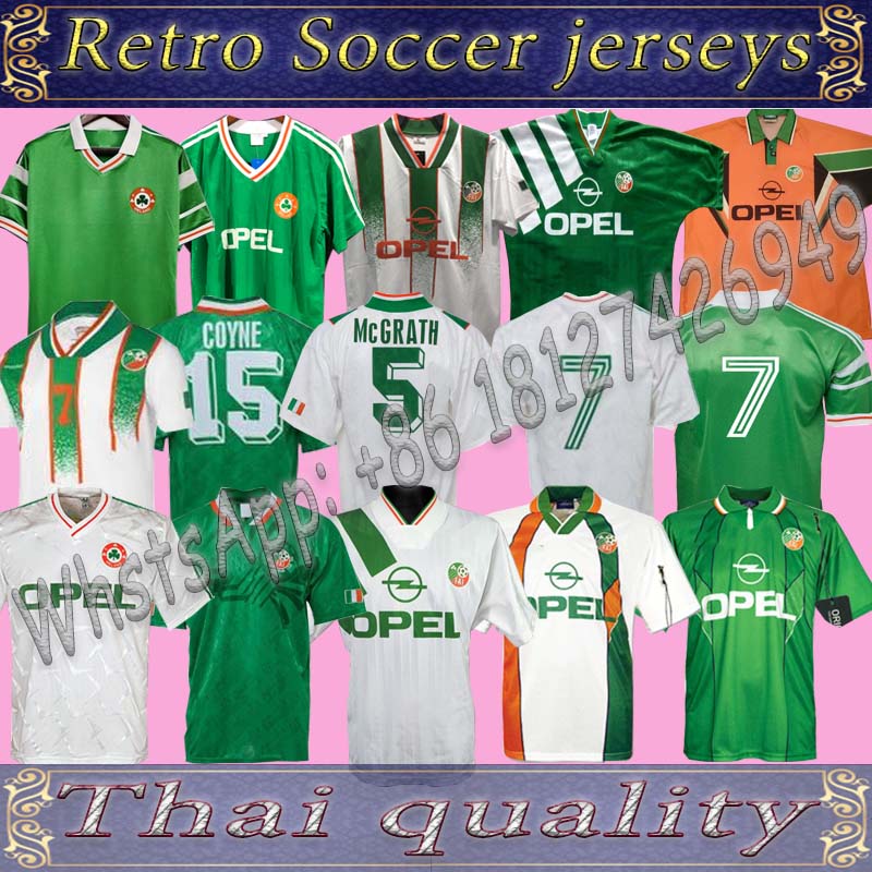 Republic of Ireland Retro vintage 1988 1990 1992 1994 1995 Ireland soccer jersey football shirt National 90 World cup Northern Ireland 1993 kits, Black;yellow
Republic of Ireland Retro vintage 1988 1990 1992 1994 1995 Ireland soccer jersey football shirt National 90 World cup Northern Ireland 1993 kits, Black;yellow
