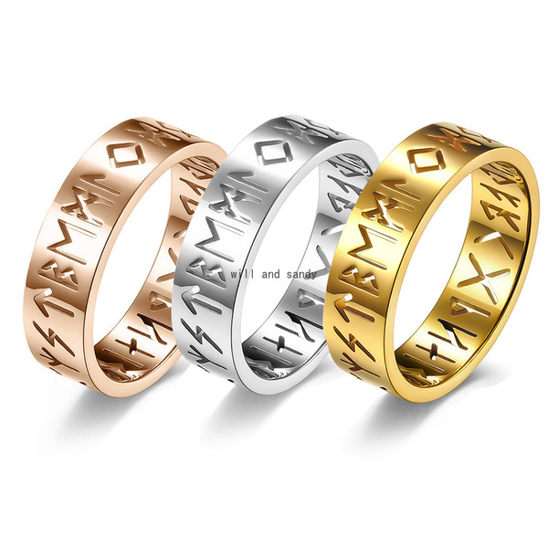 Letter Viking Hollow Rune Ring Band Finger Stainless Steel Engagement Wedding Rings for Men Women Hiphop Fashion Jewelry Will and Sandy
Letter Viking Hollow Rune Ring Band Finger Stainless Steel Engagement Wedding Rings for Men Women Hiphop Fashion Jewelry Will and Sandy