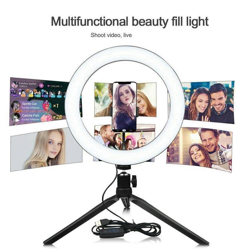 Inch Mini Camera Bright Lamp LED Selfie Ring Light Tripod Stand Phone Holder For Video Makeup Pography Flashes
Inch Mini Camera Bright Lamp LED Selfie Ring Light Tripod Stand Phone Holder For Video Makeup Pography Flashes