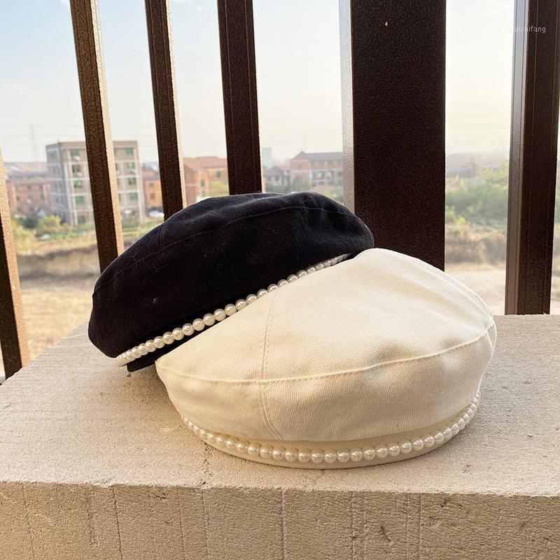 Pearl Beret Four Seasons French Ladies Shopping All-match Hat Japanese Cute Girl Stitching Pumpkin Women Berets, White
Pearl Beret Four Seasons French Ladies Shopping All-match Hat Japanese Cute Girl Stitching Pumpkin Women Berets, White