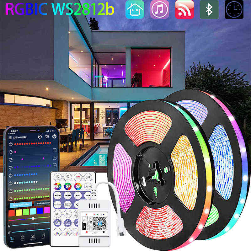 LED Strip RGBIC WS2811b Waterproof WiFi Alexa Smart Diode Gaming Lights Flexible Control Applicable Christmas Decoration Or Gift W220311
LED Strip RGBIC WS2811b Waterproof WiFi Alexa Smart Diode Gaming Lights Flexible Control Applicable Christmas Decoration Or Gift W220311