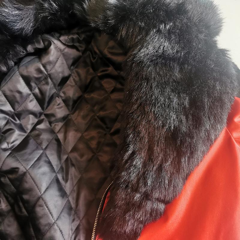 Men's Fur & Faux Leather Winter Jacket Thicken Veet Collar Hooded Zipper Color Block Patchwork Fashion Red Men AAA Discount for in-store purchase