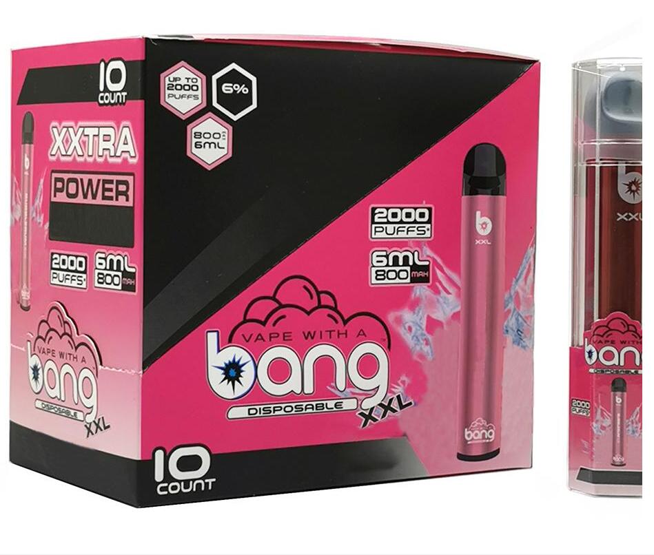 Bang XXL 2000Puffs Disposable Vape Device Pen 800mAh Power Battery Pre-filled 6ml Pods Cartridge Vapor eCigs Portable Vaporizer puff plus
Bang XXL 2000Puffs Disposable Vape Device Pen 800mAh Power Battery Pre-filled 6ml Pods Cartridge Vapor eCigs Portable Vaporizer puff plus