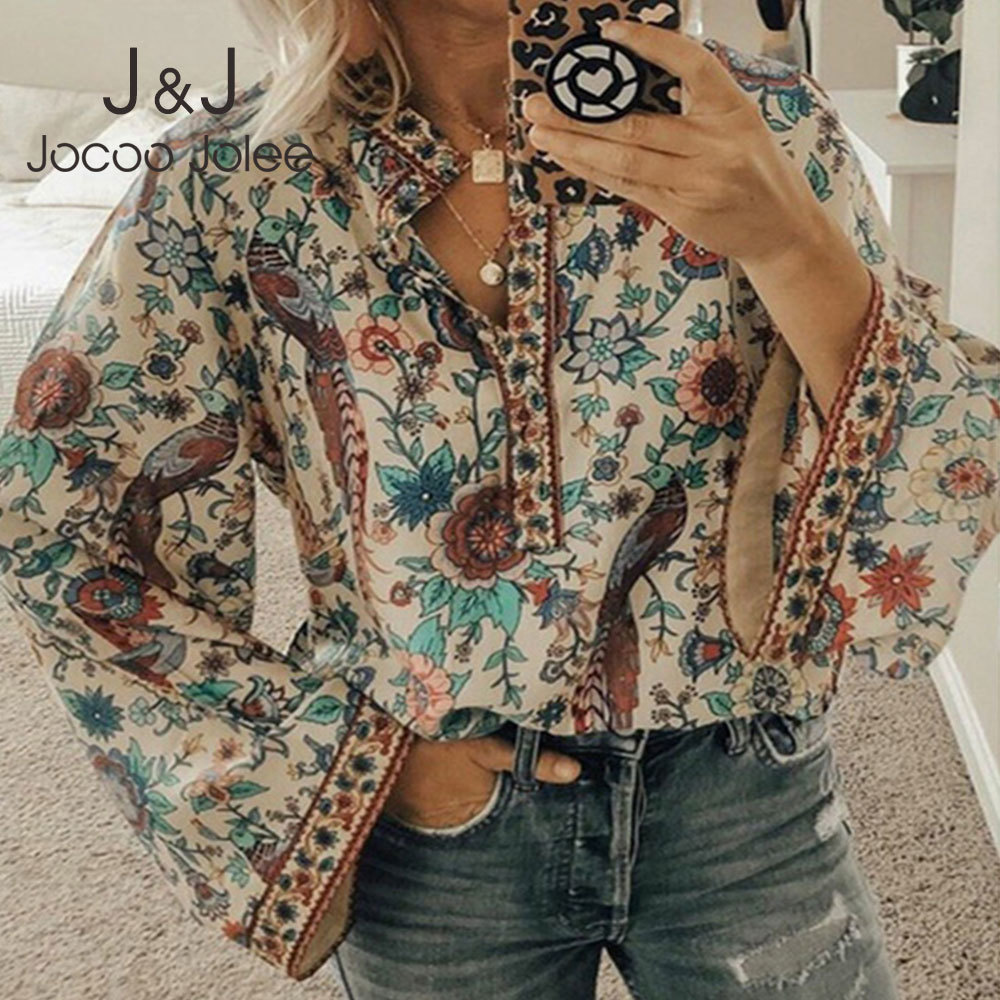Jocoo Jolee Elegant Lady Shirts Casual Long Sleeve V Neck Vintage Floral Print Loose Blouse Women Summer Beach Holioday Tops 210518, Apricot
Jocoo Jolee Elegant Lady Shirts Casual Long Sleeve V Neck Vintage Floral Print Loose Blouse Women Summer Beach Holioday Tops 210518, Apricot