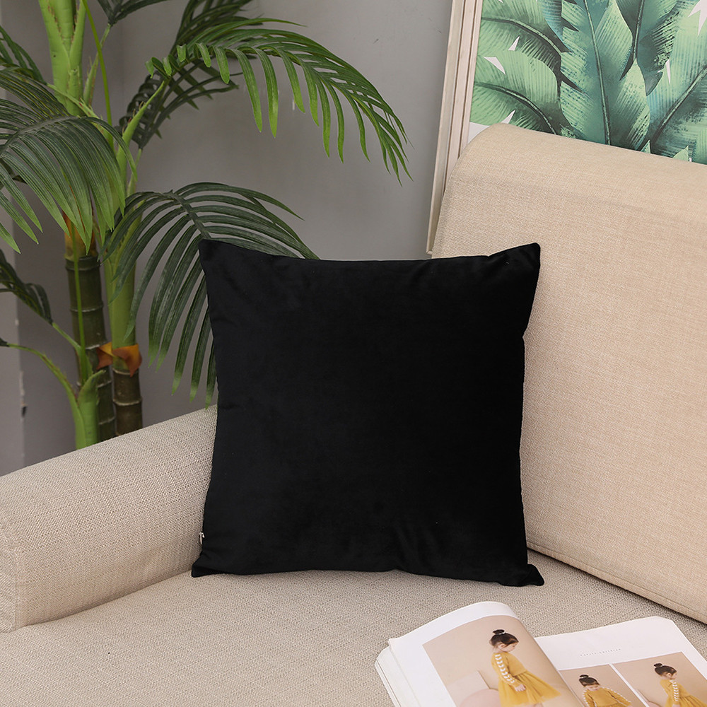 12 Colors High Quality Velvet Solid Square Pillow With Pillowcase Soft Home Hotel Sofa Pillow Ins Style Comfort Touch