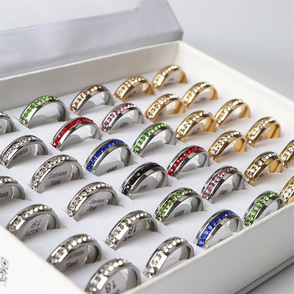 Wholesale 20pcs/lot 3 Style Rhinestone Stainless Steel Rings For Women Men Fashion Wedding Engagement Jewelry Party Gifts
Wholesale 20pcs/lot 3 Style Rhinestone Stainless Steel Rings For Women Men Fashion Wedding Engagement Jewelry Party Gifts