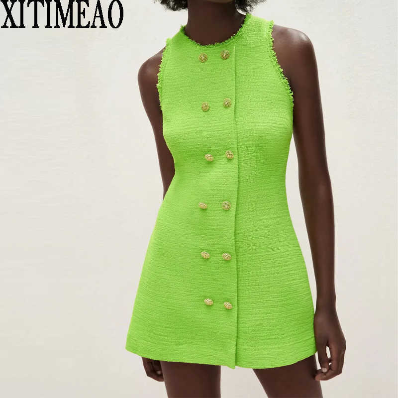 Za Women Sexy Tweed Vest Dress O Neck Short Woolen Slim Suspender Skirt Party Mini XITIMEAO 210604, Green
Za Women Sexy Tweed Vest Dress O Neck Short Woolen Slim Suspender Skirt Party Mini XITIMEAO 210604, Green