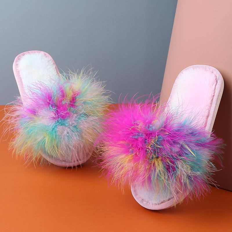 Slipper Kids Slippers Winter Feather Fur Slides Rainbow Indoor Shoes For Teens Girls Boys Keep Warm Home Non Slip Soft
Slipper Kids Slippers Winter Feather Fur Slides Rainbow Indoor Shoes For Teens Girls Boys Keep Warm Home Non Slip Soft