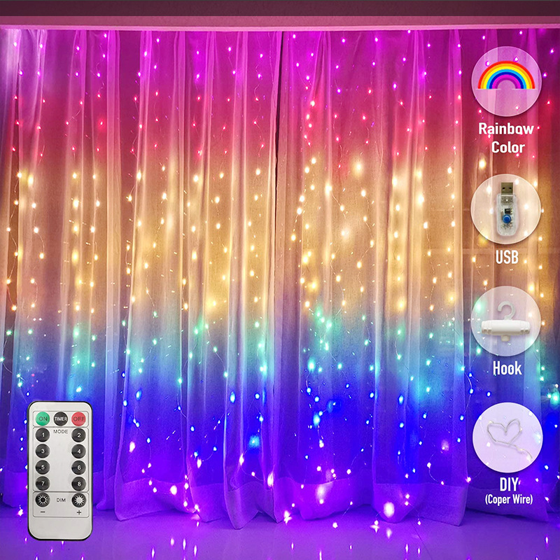 Curtain String Lights 3M USB LED Festoon Window Decoration Lamp Fairy Garland Holiday Christmas Light with 8 Modes Remote Control
Curtain String Lights 3M USB LED Festoon Window Decoration Lamp Fairy Garland Holiday Christmas Light with 8 Modes Remote Control