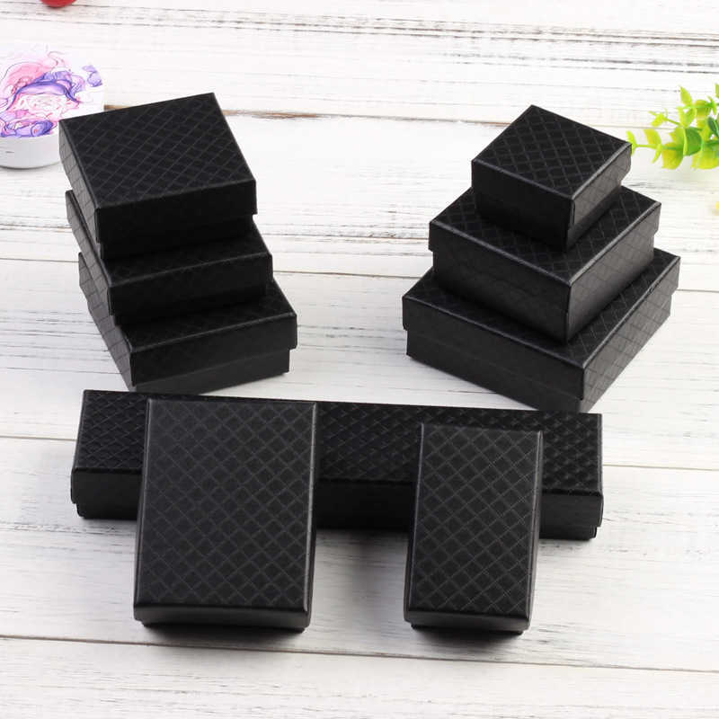24pcs Jewelry Box for Necklace Earrings Ring Bracelet Box Engagement Christmas Gift Packaging Paper Jewellery Organizer Display 211012
