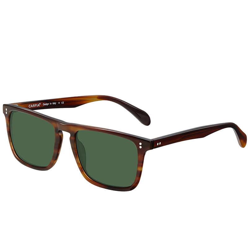 Carfia Mens Sunglasses Polarized Lenses Vintage Sun glasses 100% UV Protection 53572 Square 54mm with case