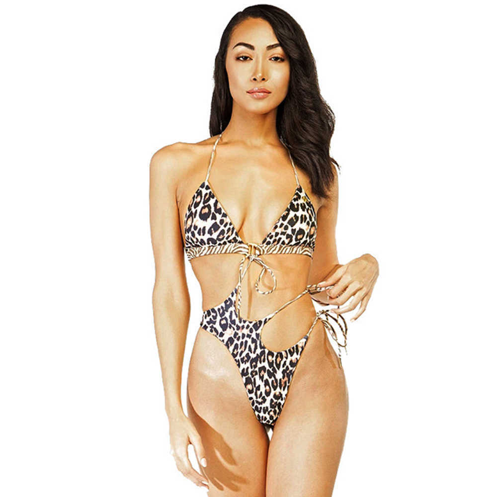 Sexy Hollow Out Swimwear Women Swimsuit Bandage Backless Bathing Suits Summer Beach Wear Monokini XL 210625