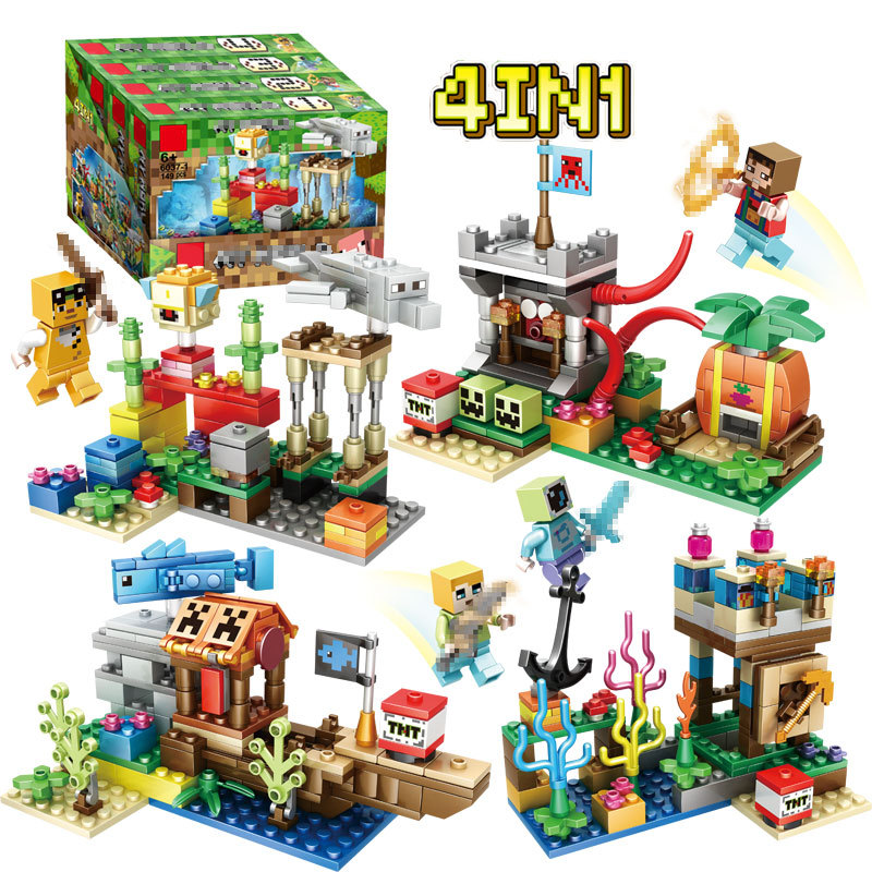 Compatible splicing blocks Minecraft Four in one Assembling model toys Children's festival gift game role
Compatible splicing blocks Minecraft Four in one Assembling model toys Children's festival gift game role