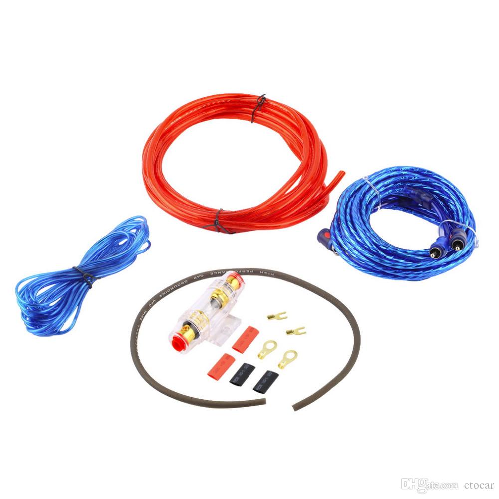 

Car Audio Wire Wiring Amplifier Subwoofer Speaker Installation Kit 8GA Power Cable 60 AMP Fuse Holder 1500W