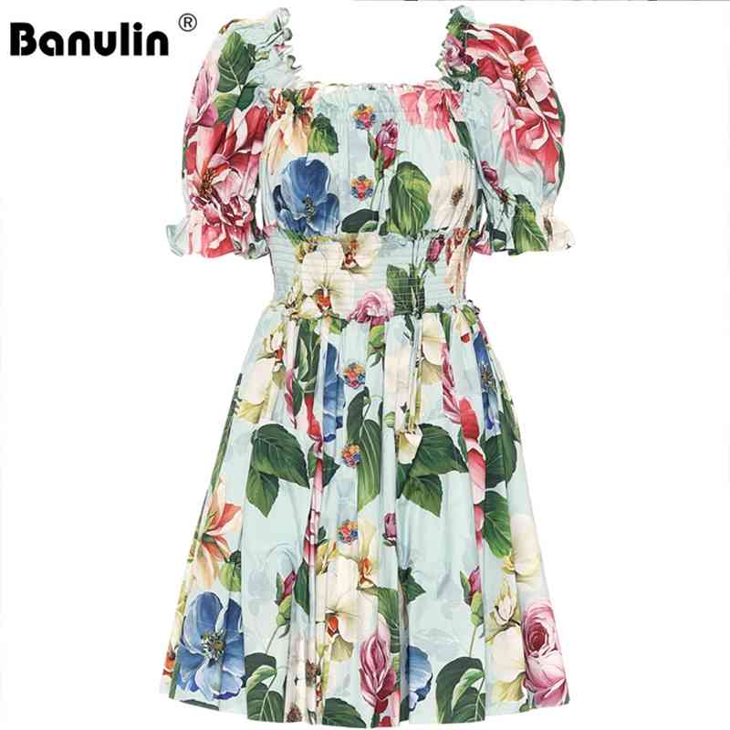 Banulin Runway Floral Summer Dress Women Off Shoulder Puff Sleeve Beading Buttons Elastic Waist Beach Boho Short Mini 210603, Green
Banulin Runway Floral Summer Dress Women Off Shoulder Puff Sleeve Beading Buttons Elastic Waist Beach Boho Short Mini 210603, Green