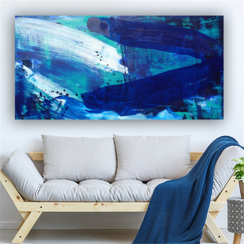 Blue Picture Wall Art Prints Oil Painting On Canvas For Living Room Gallery Home Decor Poster Big Size prints printscreen