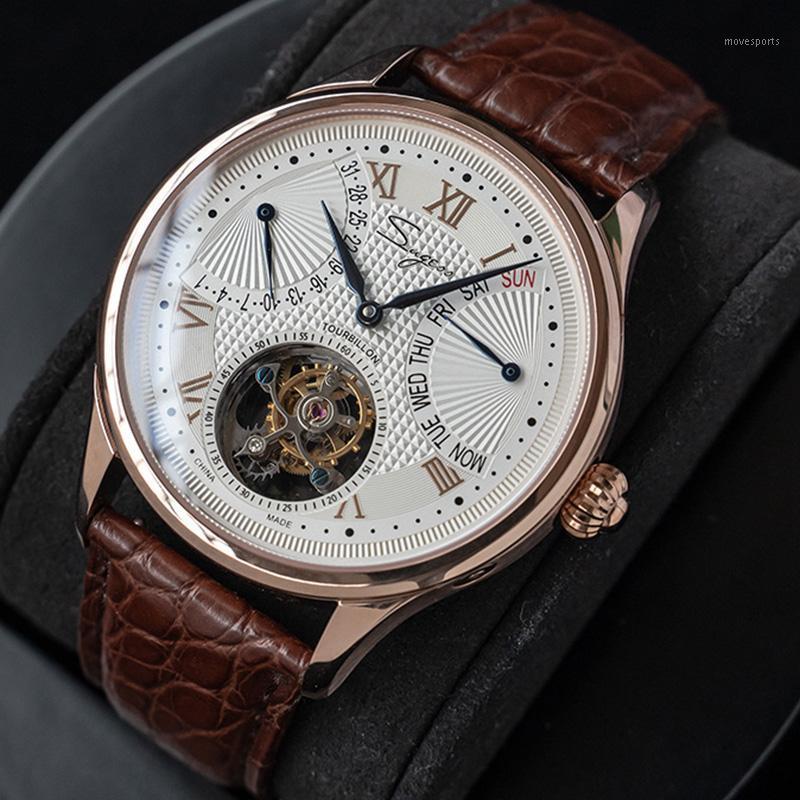 Luxury Skeleton Seagull Tourbillon Manual Mechanical Men's Watch ST8004 Movement Sapphire Leather Men Business Male Clock Wristwatches, Two
Luxury Skeleton Seagull Tourbillon Manual Mechanical Men's Watch ST8004 Movement Sapphire Leather Men Business Male Clock Wristwatches, Two