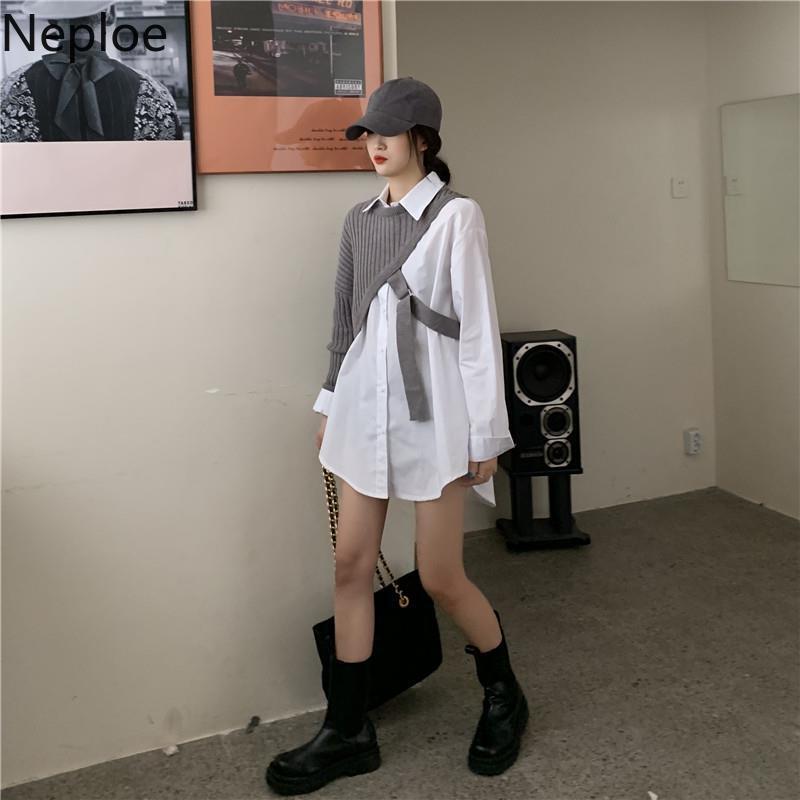Neploe Fall Clothes Woman Two Piece Outfits for Women Sweater Shawl Tops Streetwear Korean Chic Suit Female Roupas 2 Piece Set 210422