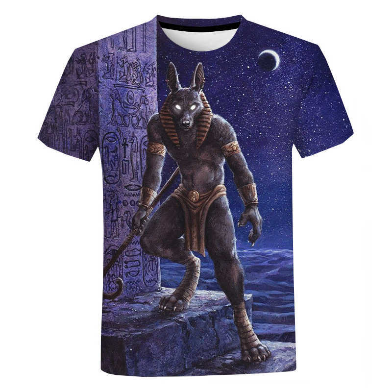 Retro Style Ancient Horus Egyptian God Eye of Egypt Pharaoh Anubis 3D T Shirts Men Women Harajuku Funny Short Sleeve 210629