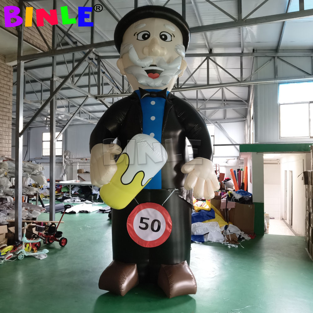 4mH Advertising inflatable Abraham and Sarah With Beer Bottle Holland Cartoon Balloon Free Blower For Netherland Outdoor decoration