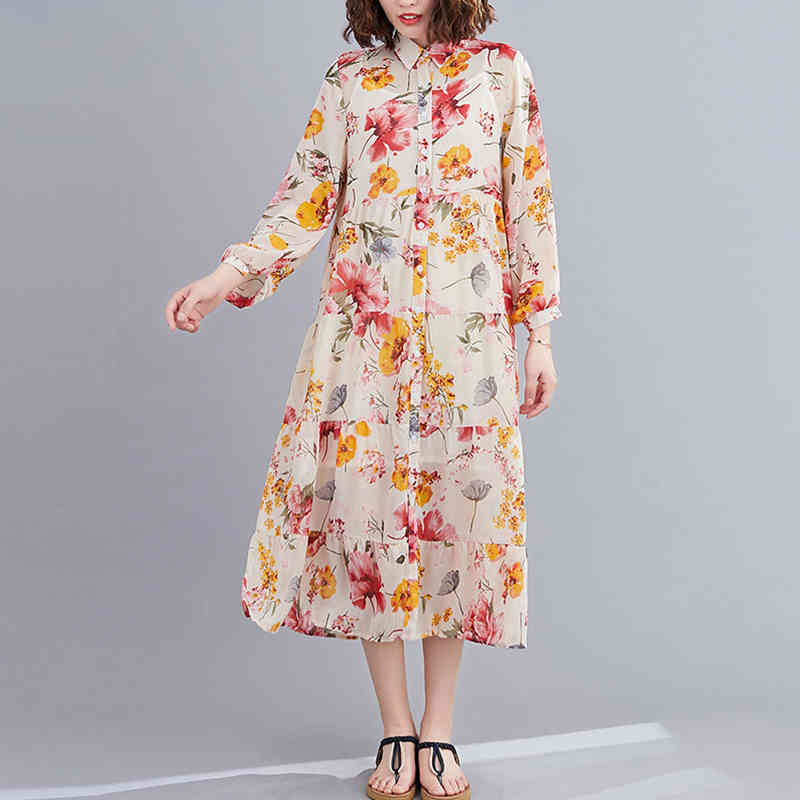 Johnature Women Print Flower Chiffon Trench Coats Spring Jacket Resort style Thin Long Coat 210521, Navy blue
Johnature Women Print Flower Chiffon Trench Coats Spring Jacket Resort style Thin Long Coat 210521, Navy blue