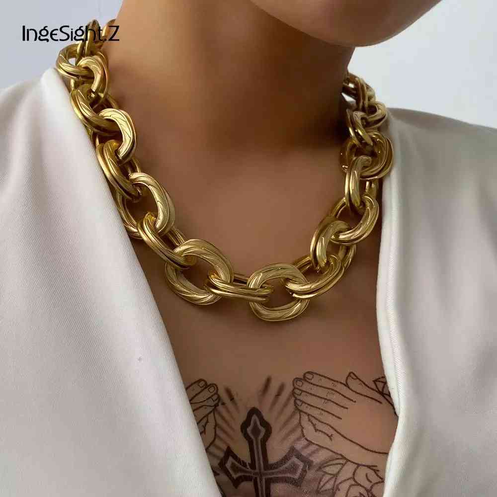 IngeSight.Z Vintage Chunky Thick Curb Cuban Choker Necklace Collar Statement Heavy Metal Clavicle Necklace for Women Men Jewelry X0509
IngeSight.Z Vintage Chunky Thick Curb Cuban Choker Necklace Collar Statement Heavy Metal Clavicle Necklace for Women Men Jewelry X0509