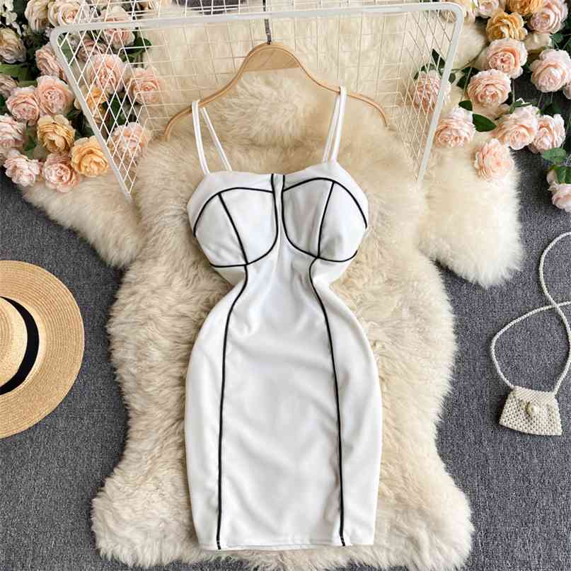 Sexy Night Club Dress Women Summer Fashion Spaghetti Strap Mini Bodycon Design Striped Slim Chic Party Vestidos 210603, White
Sexy Night Club Dress Women Summer Fashion Spaghetti Strap Mini Bodycon Design Striped Slim Chic Party Vestidos 210603, White