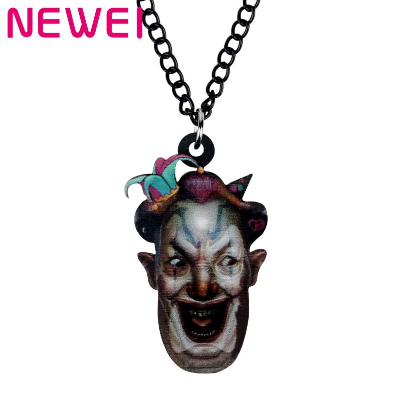 Pendant Necklaces Ei Acrylic Halloween Horror Clown Head Necklace Chain Printing Choker Jewelry For Women Kid Party Gifts Accessories, Silver
Pendant Necklaces Ei Acrylic Halloween Horror Clown Head Necklace Chain Printing Choker Jewelry For Women Kid Party Gifts Accessories, Silver