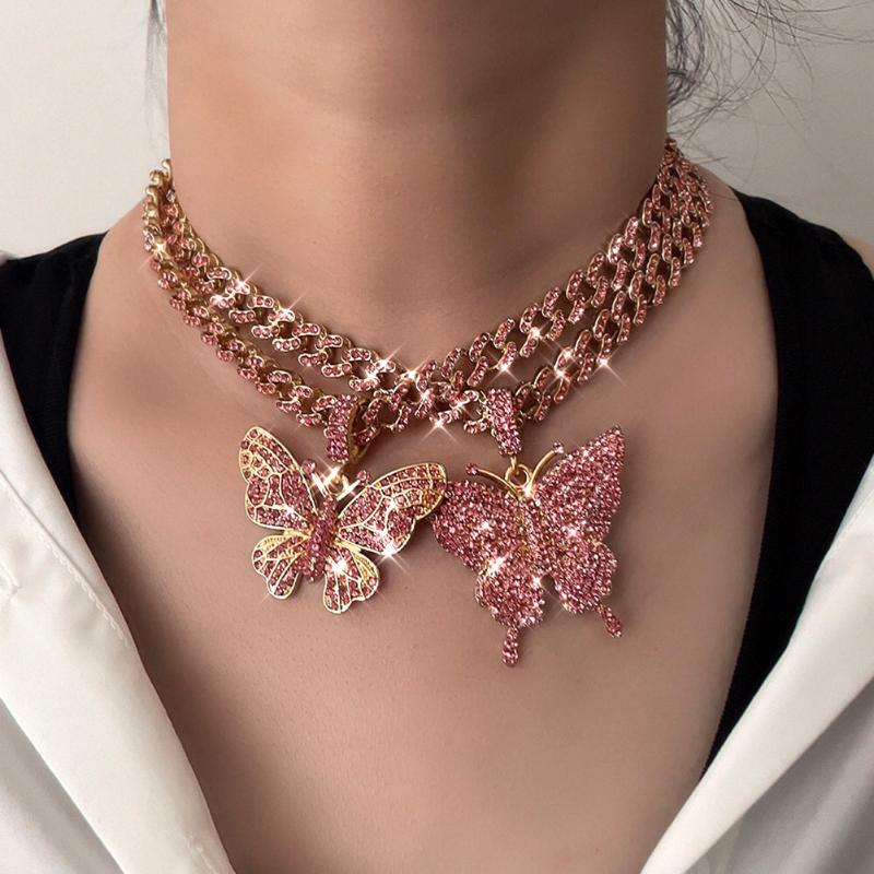 Pendant Necklaces Hip Hop Super Flash Crystal Butterfly Cuban Chain Feminine Shining Jewelry Insect Lady Necklace Choker
Pendant Necklaces Hip Hop Super Flash Crystal Butterfly Cuban Chain Feminine Shining Jewelry Insect Lady Necklace Choker