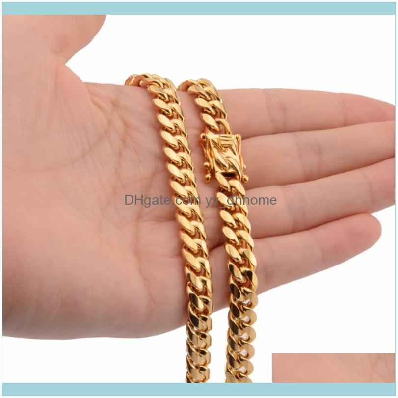 Chains Necklaces & Pendants Jewelrychains 8Mm High-Class Yellow/White Gold Stainless Steel Cut Curb Cuban Chain Miami Link Mens Necklace Jew
Chains Necklaces & Pendants Jewelrychains 8Mm High-Class Yellow/White Gold Stainless Steel Cut Curb Cuban Chain Miami Link Mens Necklace Jew