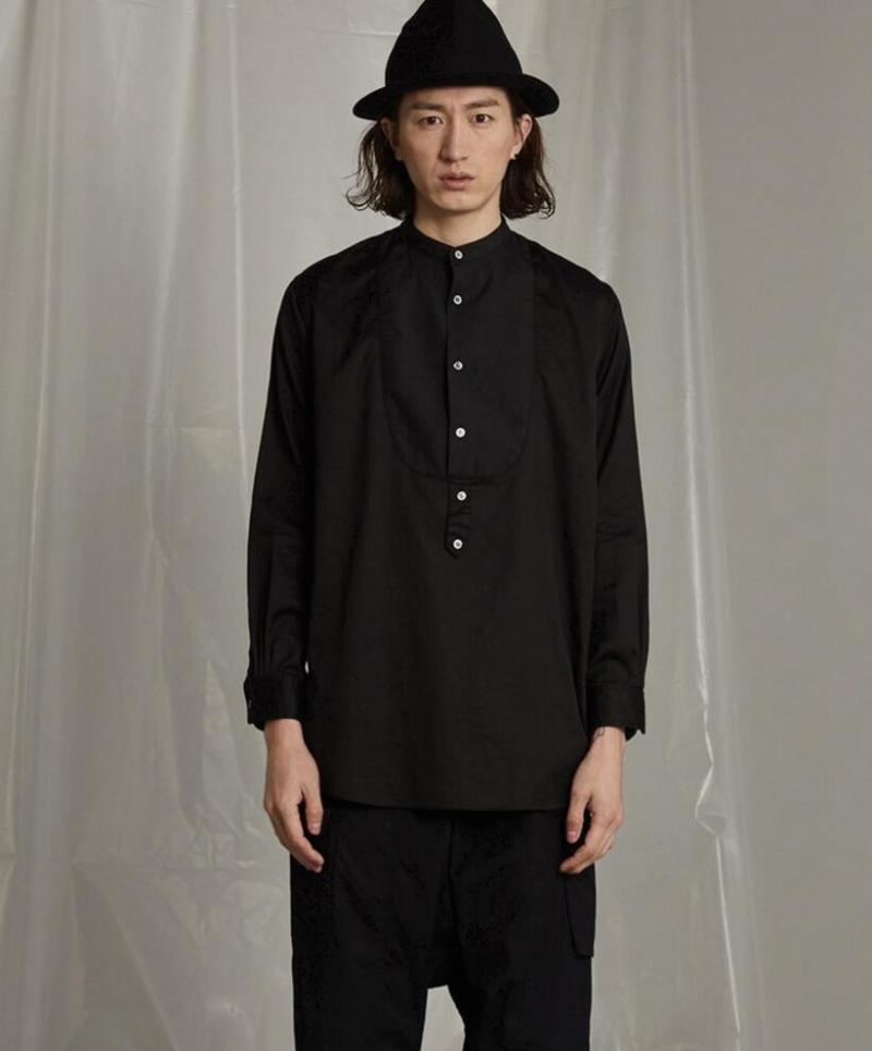 S-6XL 2021 Men's Clothing Hair Stylist Fashion Original Street Model Asymmetric Hem Stand Collar Shirt Plus Size Costumes Casual Shirts