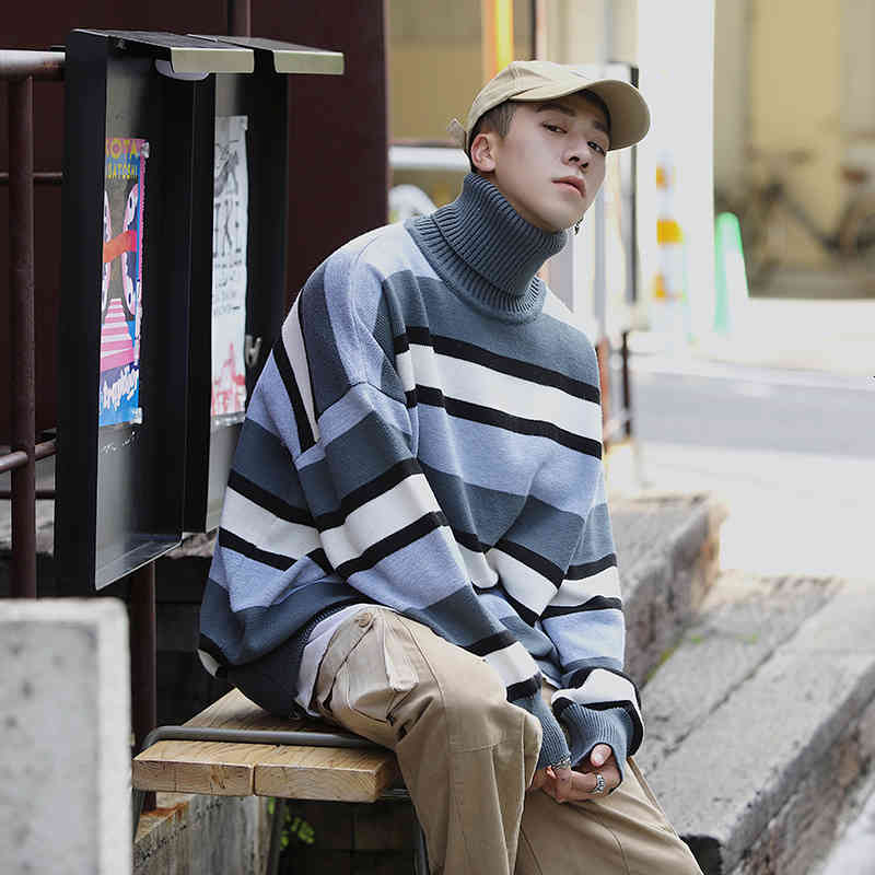 men's sweaters striped turtlenecks, korean warm winter clothes loose fashion trends, vintage street sweaters q4w4, White;black
men's sweaters striped turtlenecks, korean warm winter clothes loose fashion trends, vintage street sweaters q4w4, White;black