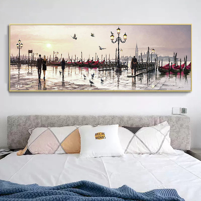 Evening In Venice Landscape Painting Wall Art Canvas Pictures For Living Room Bedroom Modern Art Home Decoration