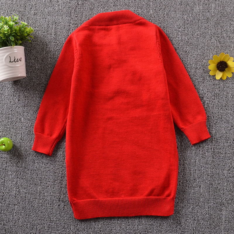 Chinese Style Autumn Winter Baby Kids Girl Cheongsam Dresses For s Long Sleeve 210429