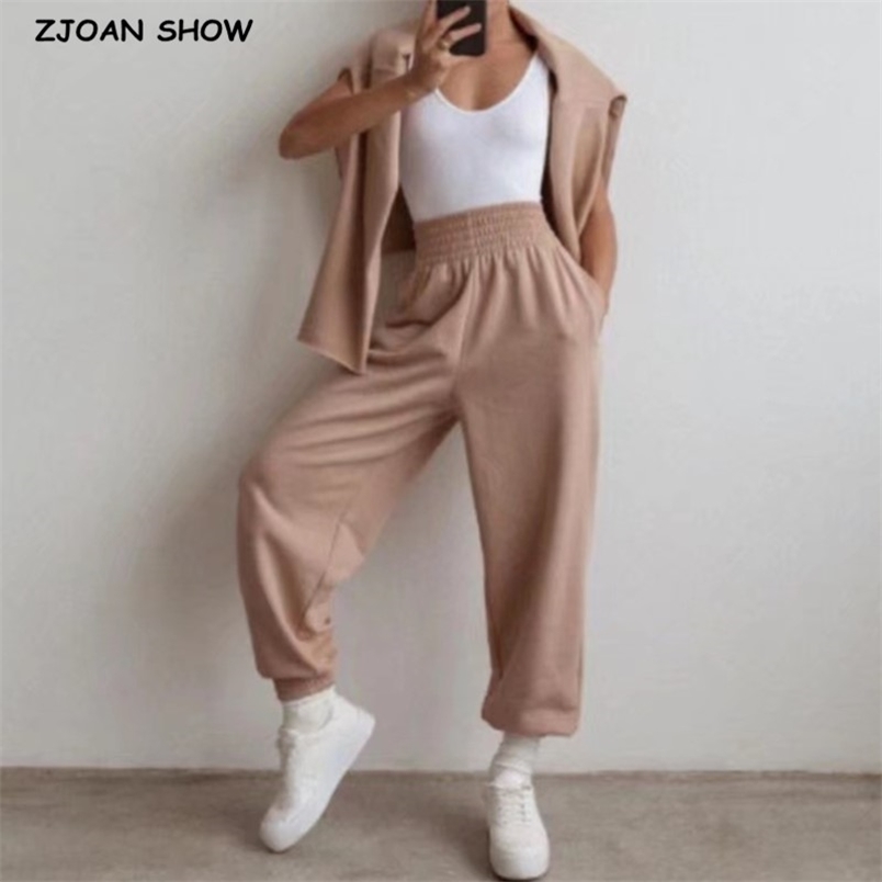 High Waist Loose Wide Cargo Sports Pants Elastic Cuff Casual Sport Trousers Women Joggers Streetwear Leisure 210429, Black
High Waist Loose Wide Cargo Sports Pants Elastic Cuff Casual Sport Trousers Women Joggers Streetwear Leisure 210429, Black