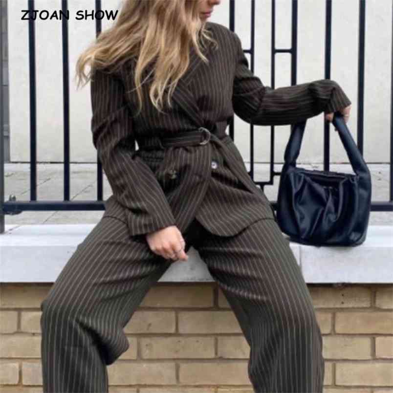 Autumn Winter Stripes Blazer With Belt Vintage Women Long sleeve Mid Suit Office Lady Coat outwear 210429, Black
Autumn Winter Stripes Blazer With Belt Vintage Women Long sleeve Mid Suit Office Lady Coat outwear 210429, Black