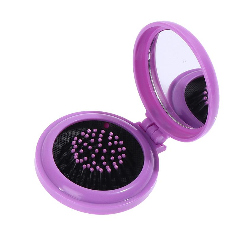 Hair Brushes 1pc Folding Air Bag Comb With Mirror Compact Pocket Size Portable Travel Brush Cosmetic Head Massager Relax