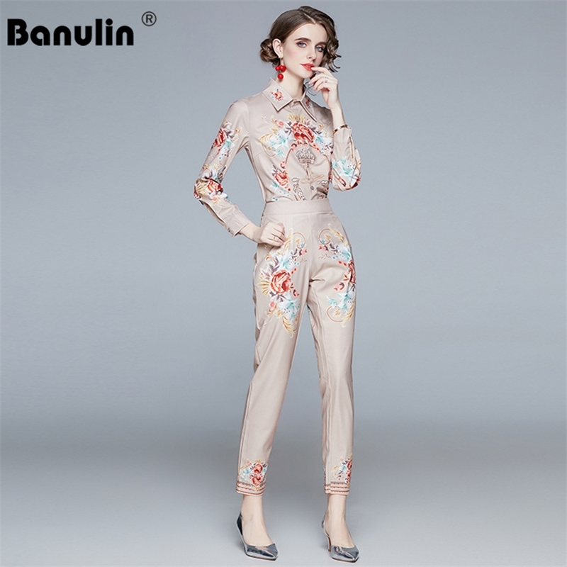 Banulin Spring Fashion Designer Casual Pants Sets Women's Long Sleeve Floral Print Top and Pencil 2 Two Pieces Suit 210603, Mixed color
Banulin Spring Fashion Designer Casual Pants Sets Women's Long Sleeve Floral Print Top and Pencil 2 Two Pieces Suit 210603, Mixed color