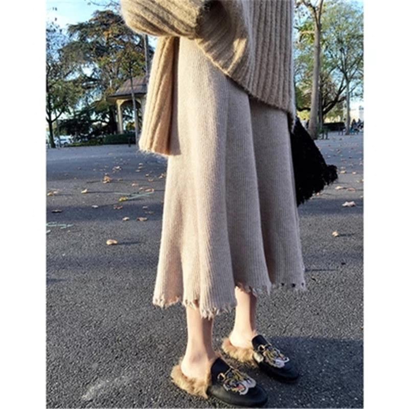 Skirts Korean Women Knitted Skirt 2021 Autumn Winter High Waist A-line Tassel Female Midi Long Black School Work ZZ412
Skirts Korean Women Knitted Skirt 2021 Autumn Winter High Waist A-line Tassel Female Midi Long Black School Work ZZ412
