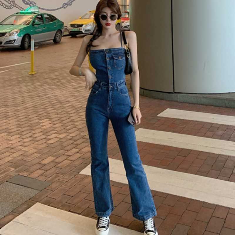 Summer Sexy Cross Lace Up Backless High Waist Slim Jumpsuits Women Fashion Streetwear Retro Rompers 210526, Blue
Summer Sexy Cross Lace Up Backless High Waist Slim Jumpsuits Women Fashion Streetwear Retro Rompers 210526, Blue
