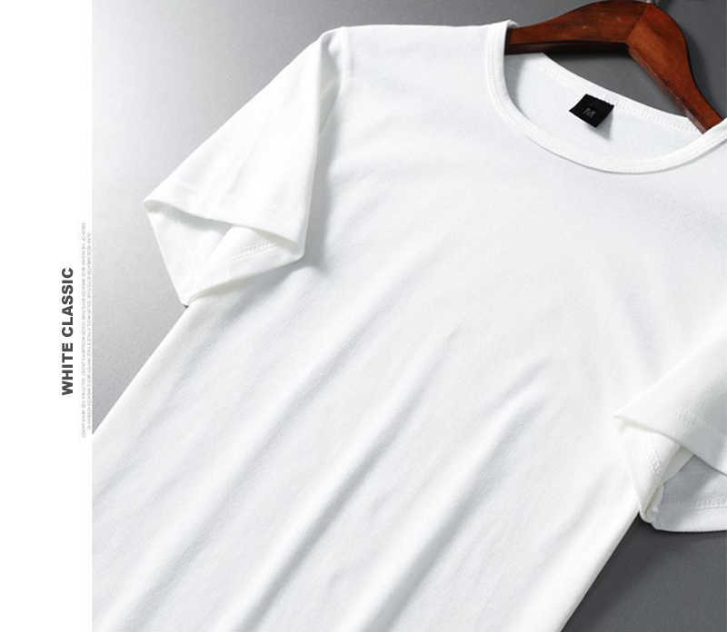 100% Pure Cotton Tee Shirts Men Summer Basic Casual T-Shirt Man Simple Solid Color Black White Gray O-Neck Short Tops Tees Male 210629