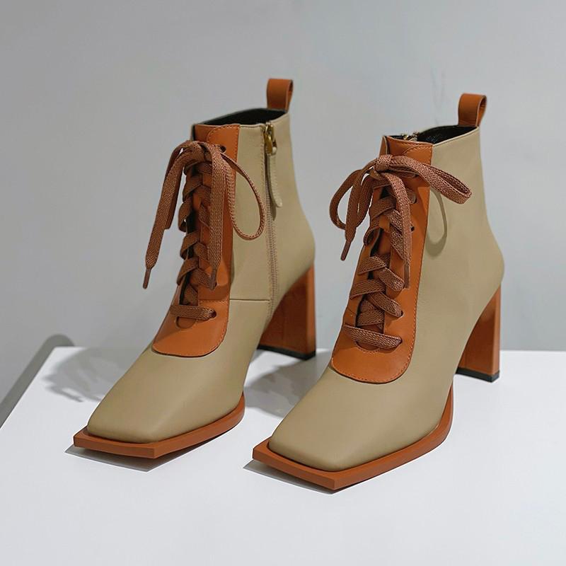 Boots Women Ankle Europea Style Short Boot 2021 Mixed Colors Shoes Square Toe Botas Front Lace-up Black Apricot Drop, 90-bk
Boots Women Ankle Europea Style Short Boot 2021 Mixed Colors Shoes Square Toe Botas Front Lace-up Black Apricot Drop, 90-bk