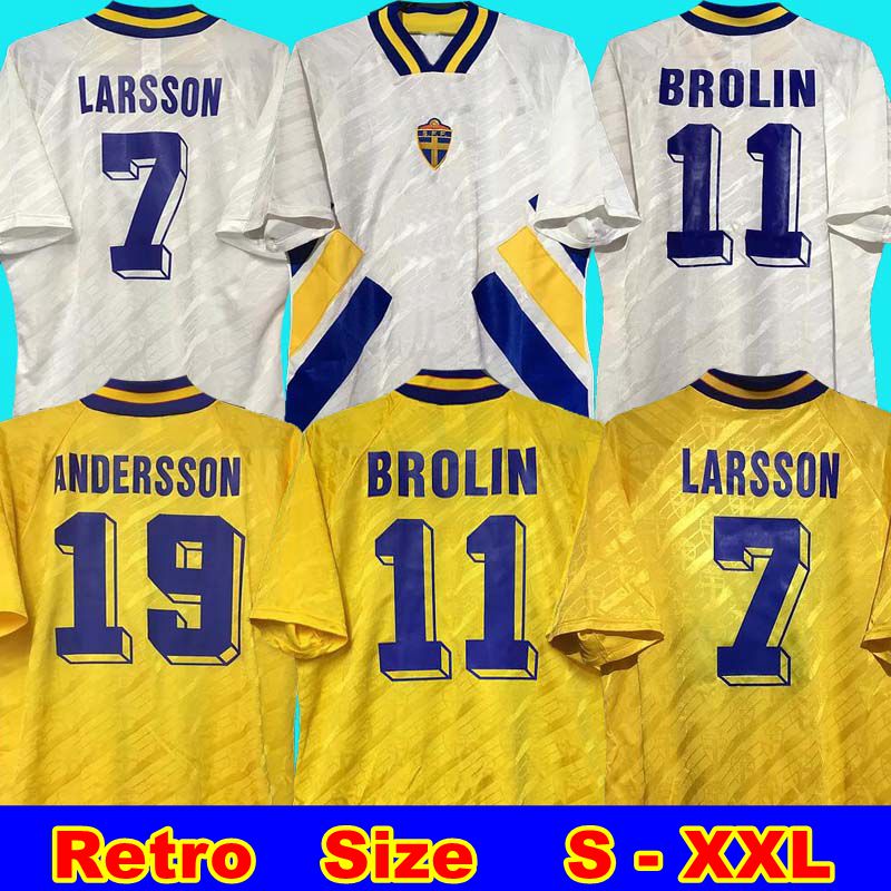 Sweden Retro Soccer Jersey DAHLIN BROLIN LARSSON ANDERSSON HOME AWAY Shirt top quality 1994 Sweden Retro Football uniforms, 1994 home
Sweden Retro Soccer Jersey DAHLIN BROLIN LARSSON ANDERSSON HOME AWAY Shirt top quality 1994 Sweden Retro Football uniforms, 1994 home