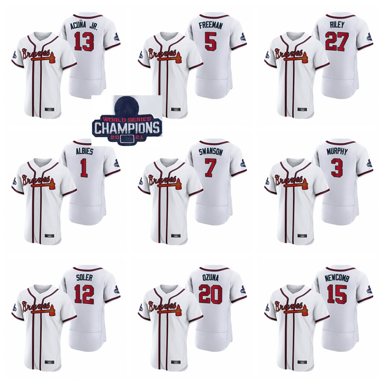 Atlanta Men Women Youth Braves 13 Ronald Acuna Jr. 27 Austin Riley 5 Freddie Freeman Dansby Swanson Ozzie Albies White 2021 World Series Bas, Black
Atlanta Men Women Youth Braves 13 Ronald Acuna Jr. 27 Austin Riley 5 Freddie Freeman Dansby Swanson Ozzie Albies White 2021 World Series Bas, Black