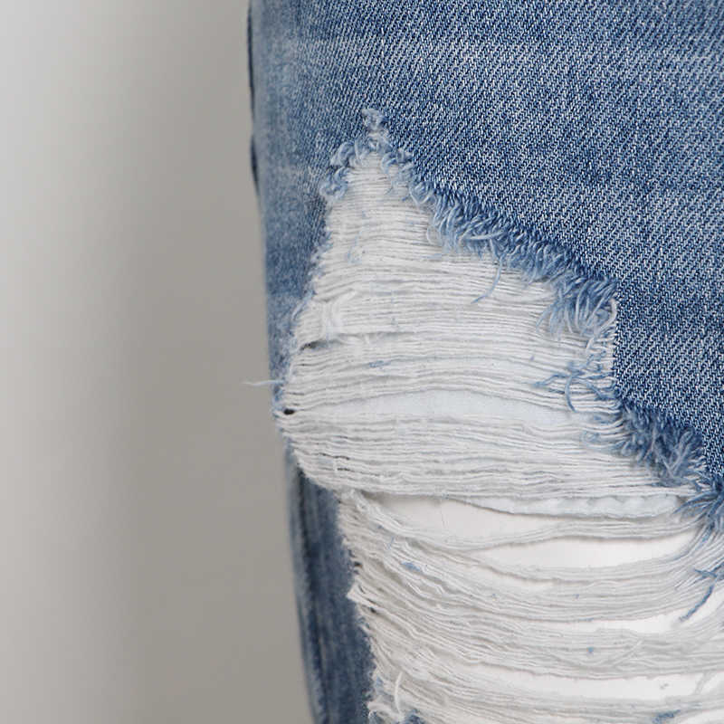 TWOTWINSTYLE Patchwork Cross Strap Denim Women's Shorts High Waist Hole Tassel Streetwear Female Summer Fashion 210714