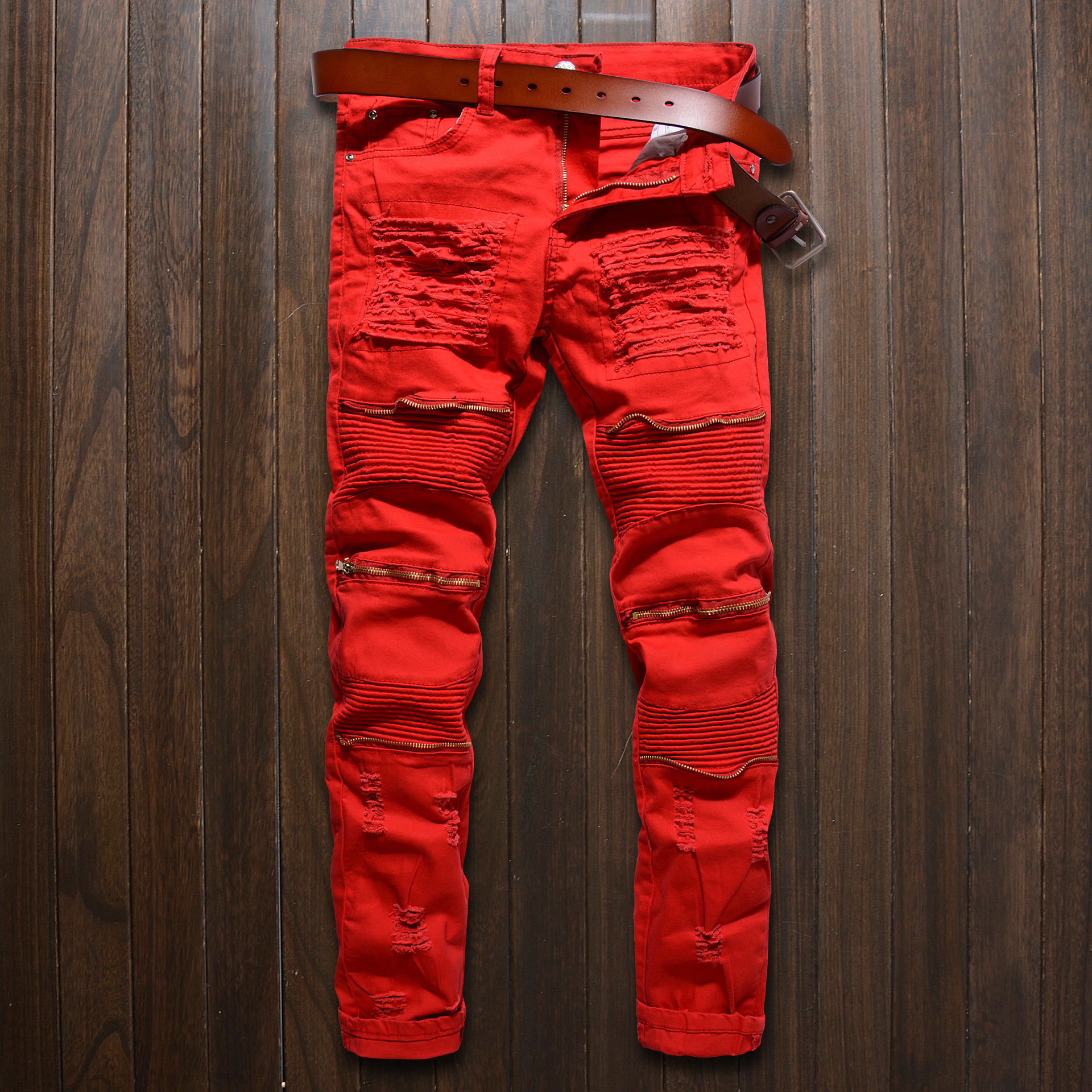 Autumn New Mens Designer Patches Ripped Slim Fit Elasticity jeans Zipper Folds men's straight Business Famous classic Casual Trousers, Model 1
Autumn New Mens Designer Patches Ripped Slim Fit Elasticity jeans Zipper Folds men's straight Business Famous classic Casual Trousers, Model 1