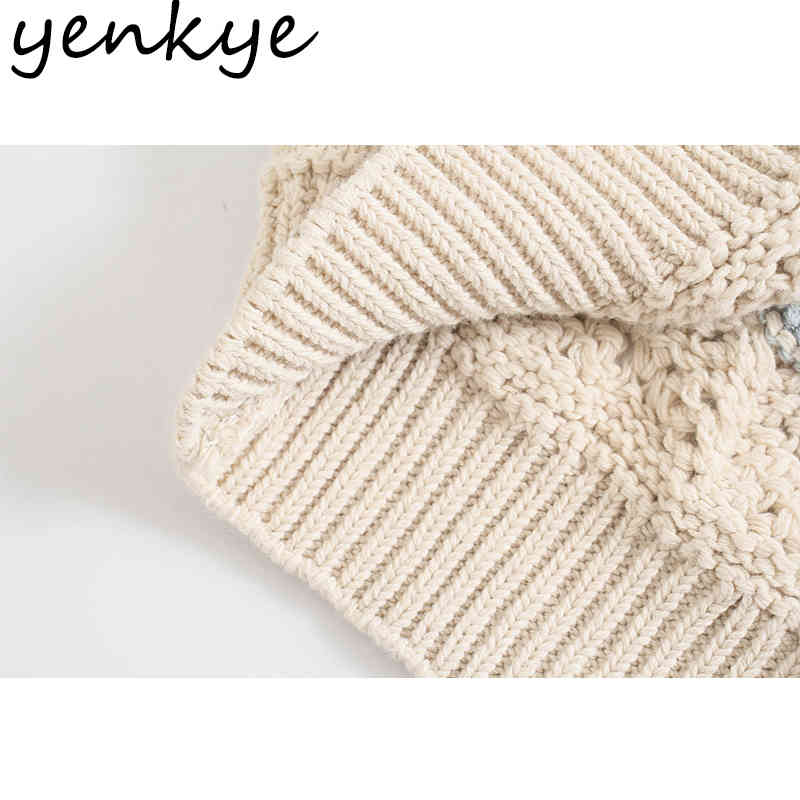 YENKYE Women Pointelle Knit Cardigan Sexy V Neck Long Sleeve Outerwear Fashion Hollow Out Sweater Plus Size Tops 210515