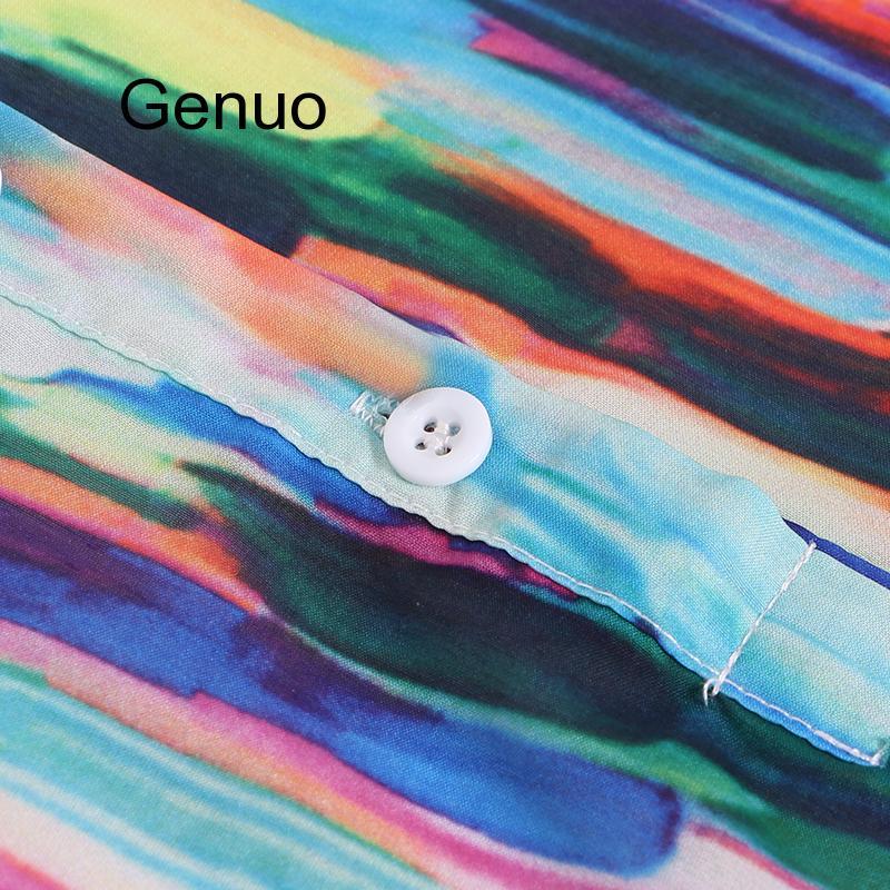 Summer Colorful Women Dress Lapel Lantern Sleeve Button Loose Ankle Length Dresses Female Fashion 2021 Tide Casual